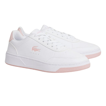 White-Pink - Pack Shot - Lacoste Womens-Ladies Court Pro Trainers