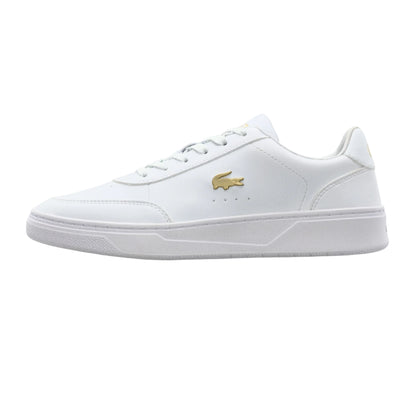 White-Gold - Front - Lacoste Womens-Ladies Court Pro Trainers