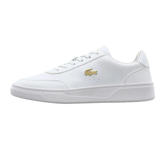 White-Gold - Front - Lacoste Womens-Ladies Court Pro Trainers