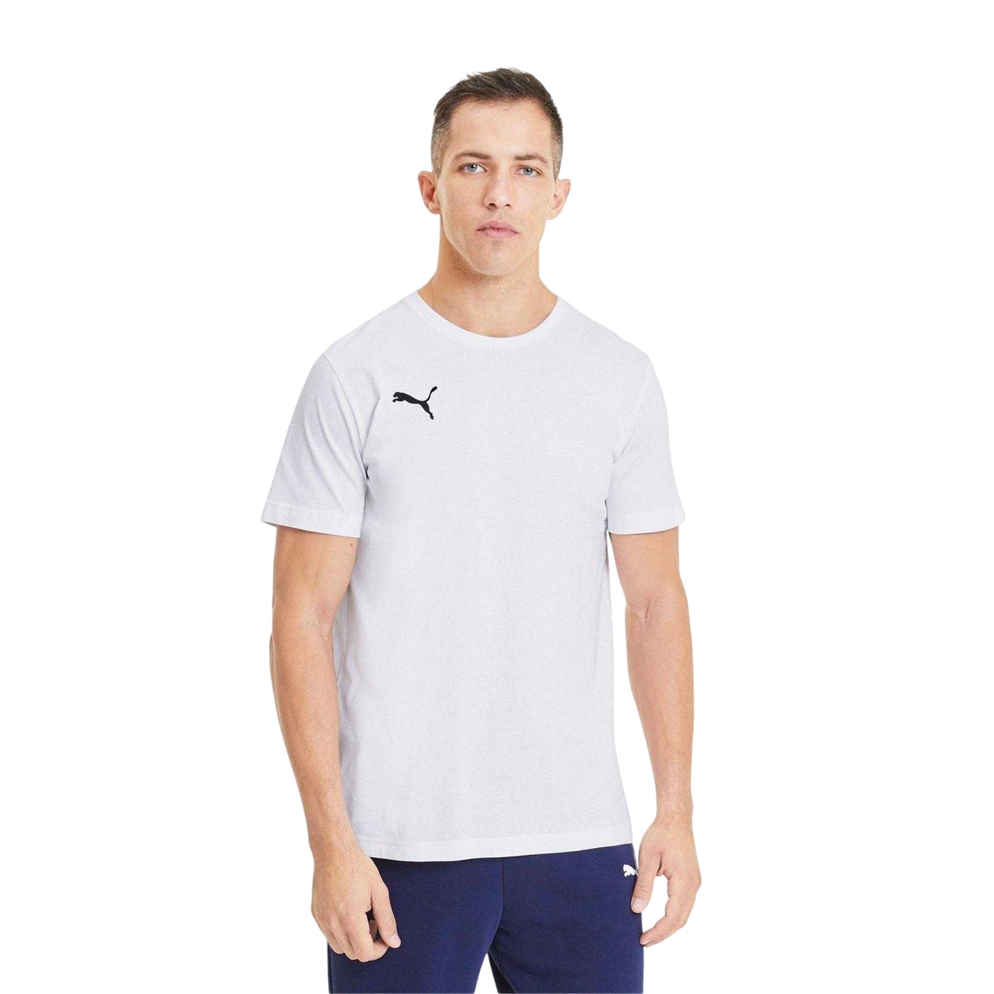 White - Side - Puma Mens TeamGoal 23 Casuals Cotton T-Shirt