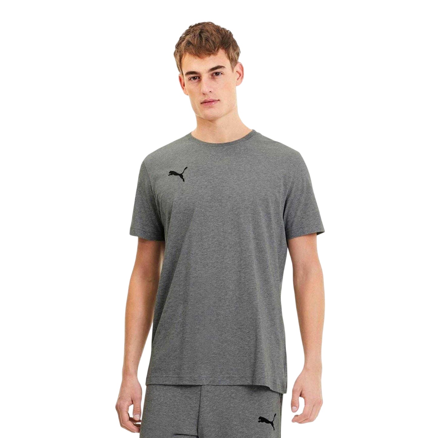 Grey - Side - Puma Mens TeamGoal 23 Casuals Cotton T-Shirt
