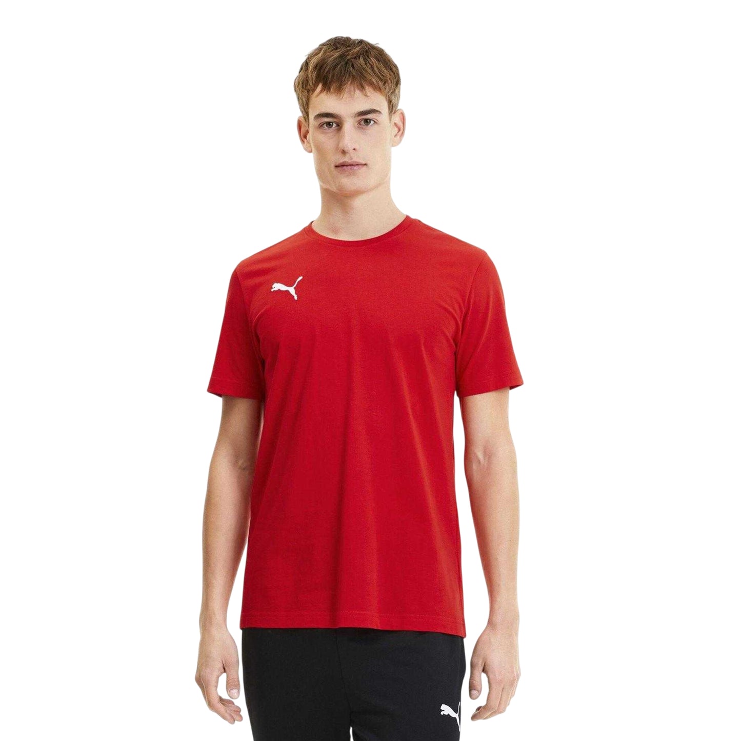 Red - Side - Puma Mens TeamGoal 23 Casuals Cotton T-Shirt