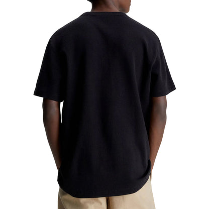 Black - Back - Calvin Klein Mens Waffle Boxy T-Shirt