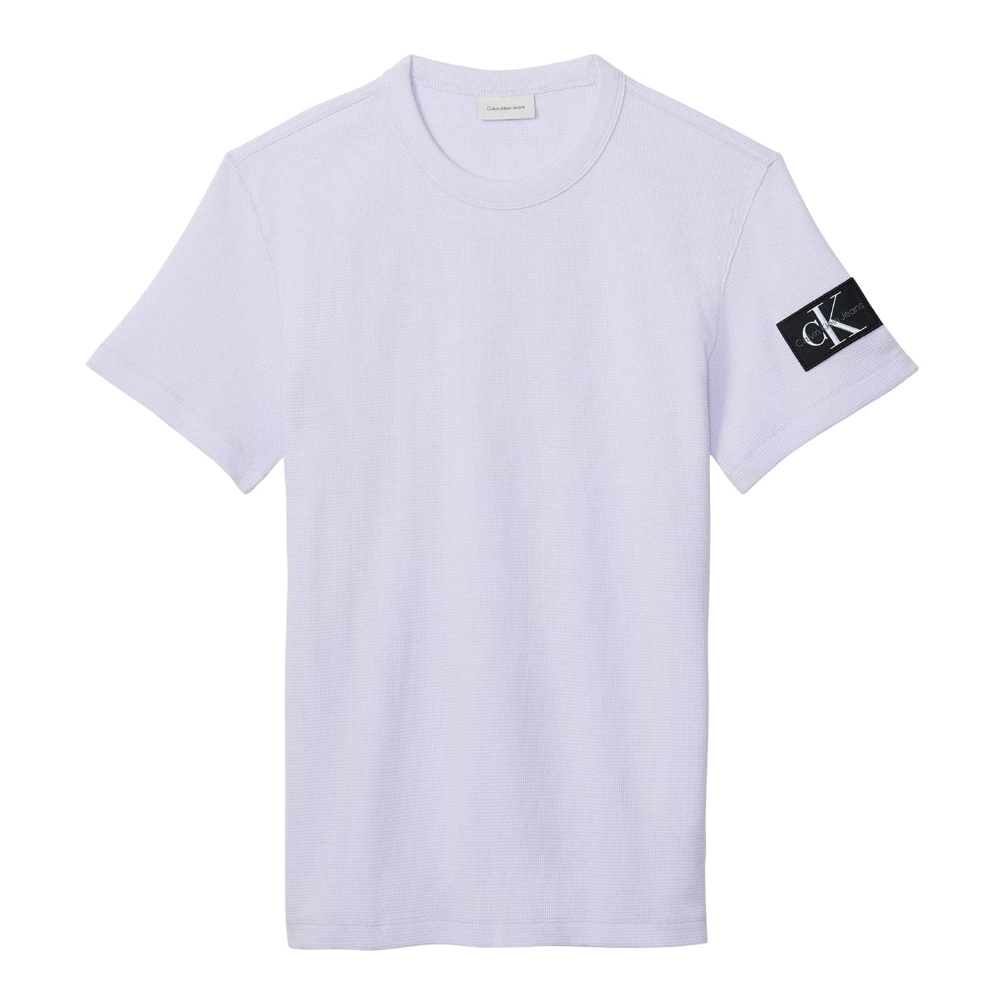 Lilac - Front - Calvin Klein Mens Waffle Boxy T-Shirt