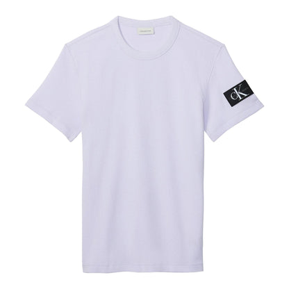 Lilac - Front - Calvin Klein Mens Waffle Boxy T-Shirt