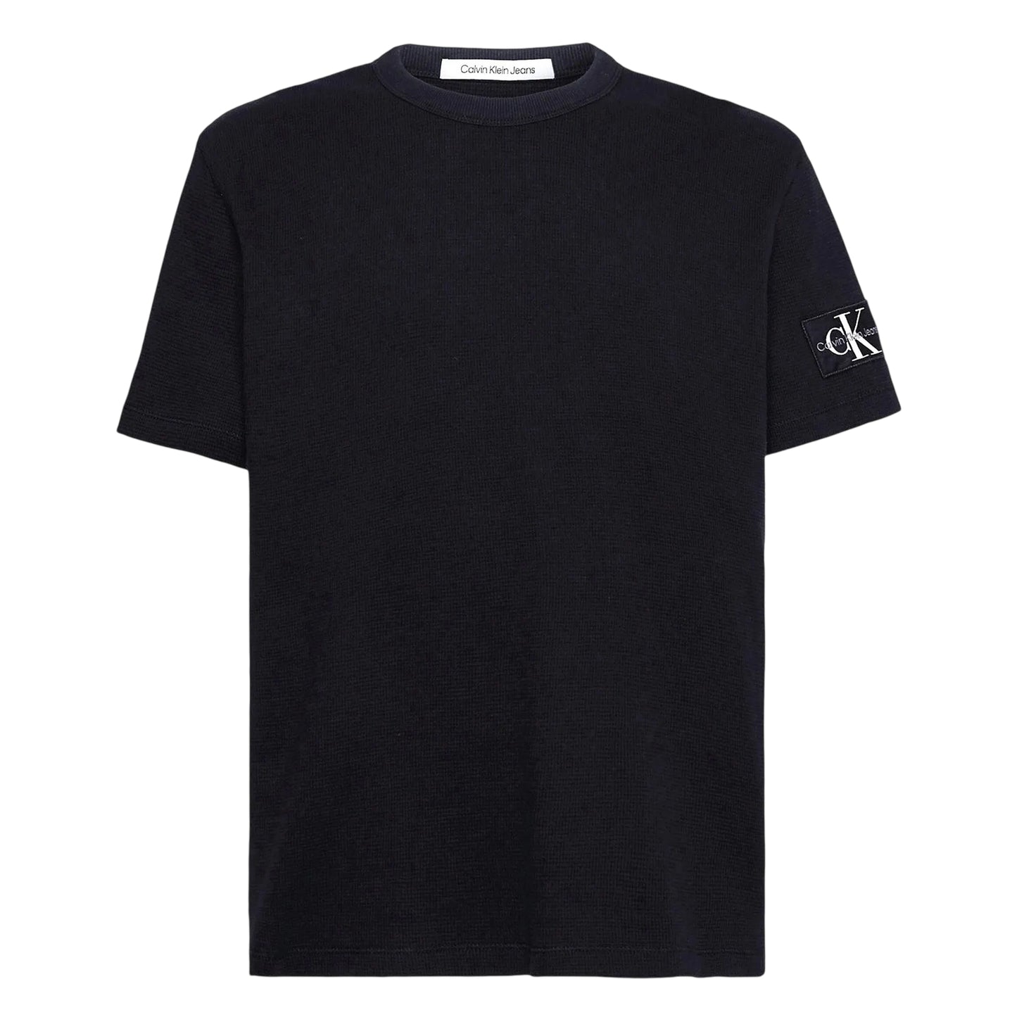 Black - Front - Calvin Klein Mens Waffle Boxy T-Shirt