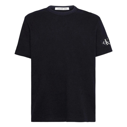 Black - Front - Calvin Klein Mens Waffle Boxy T-Shirt