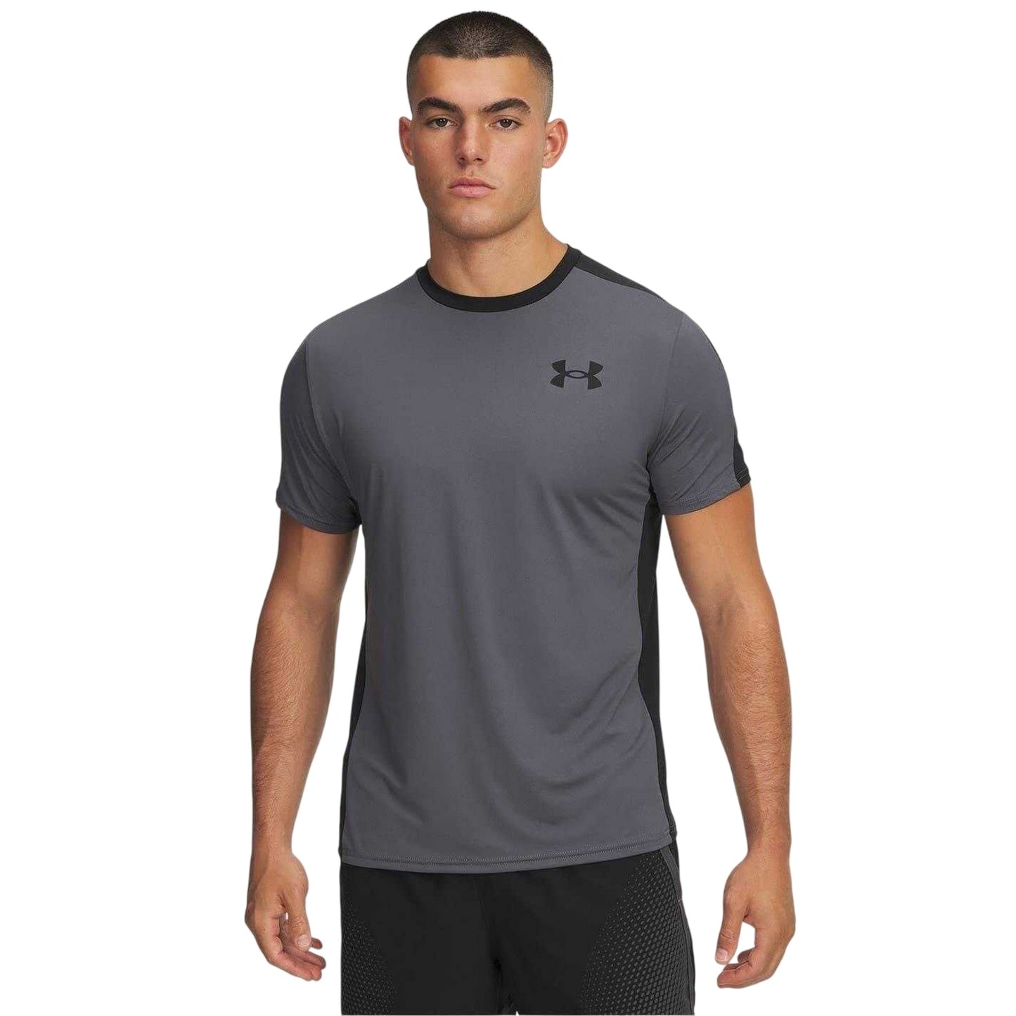 White Castlerock - Front - Under Armour Mens HG Wordmark Two Tone Slim T-Shirt