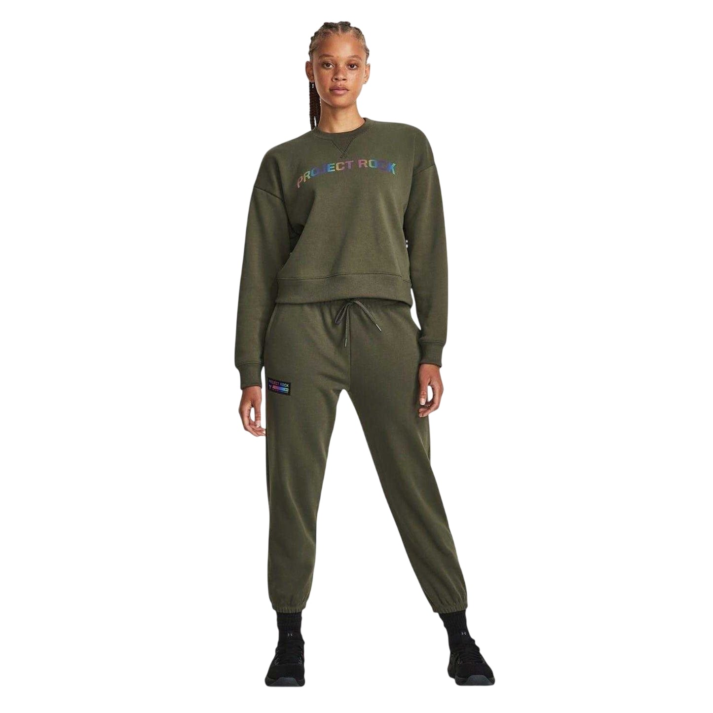 Green - Lifestyle - Under Armour Womens-Ladies Project Rock Back Print Sweatshirt
