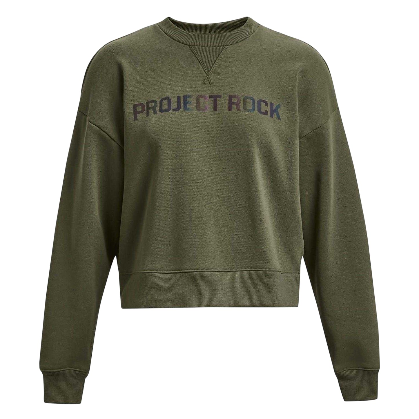 Green - Front - Under Armour Womens-Ladies Project Rock Back Print Sweatshirt