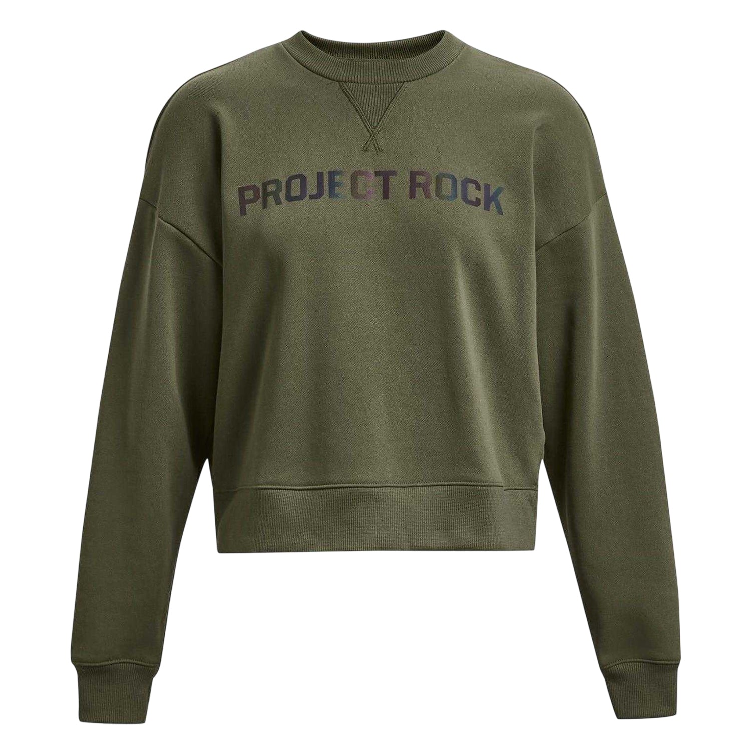 Green - Front - Under Armour Womens-Ladies Project Rock Back Print Sweatshirt