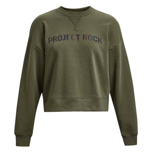 Green - Front - Under Armour Womens-Ladies Project Rock Back Print Sweatshirt