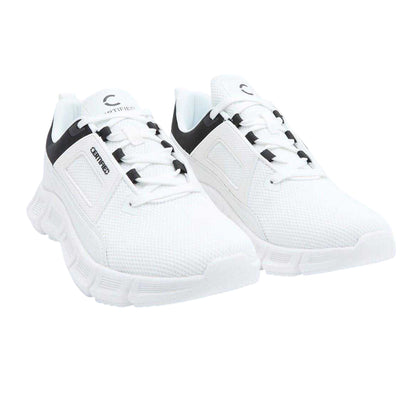 White-Black - Side - CTI Mens 927 Mesh Trainers