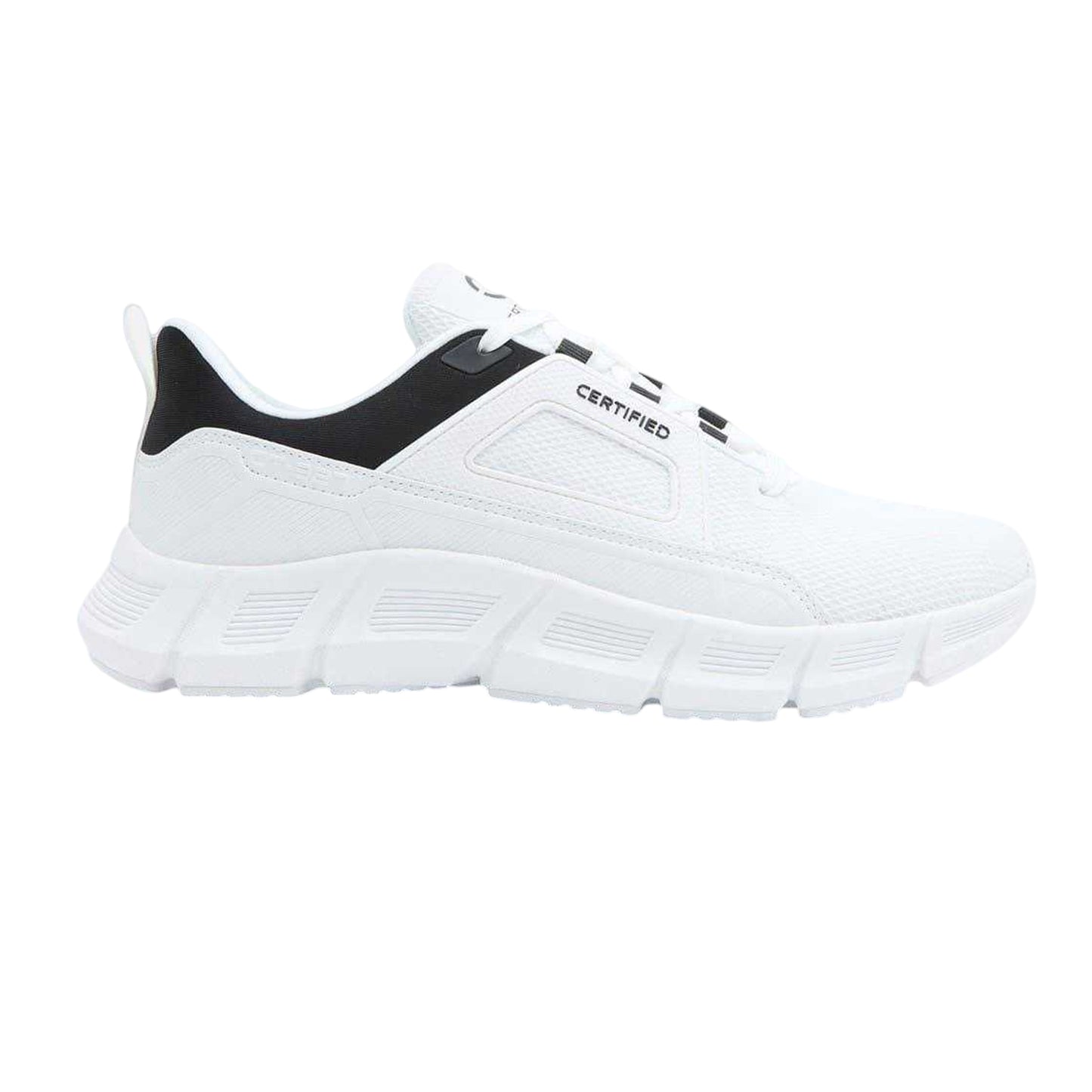 White-Black - Front - CTI Mens 927 Mesh Trainers