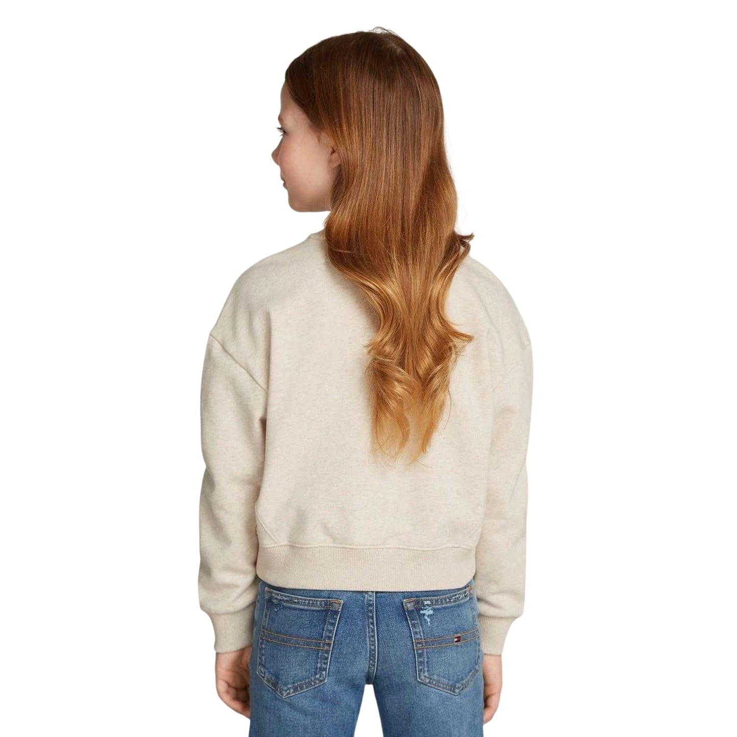 Oat Cream - Back - Tommy Hilfiger Childrens-Kids Foil Crew Neck Sweatshirt