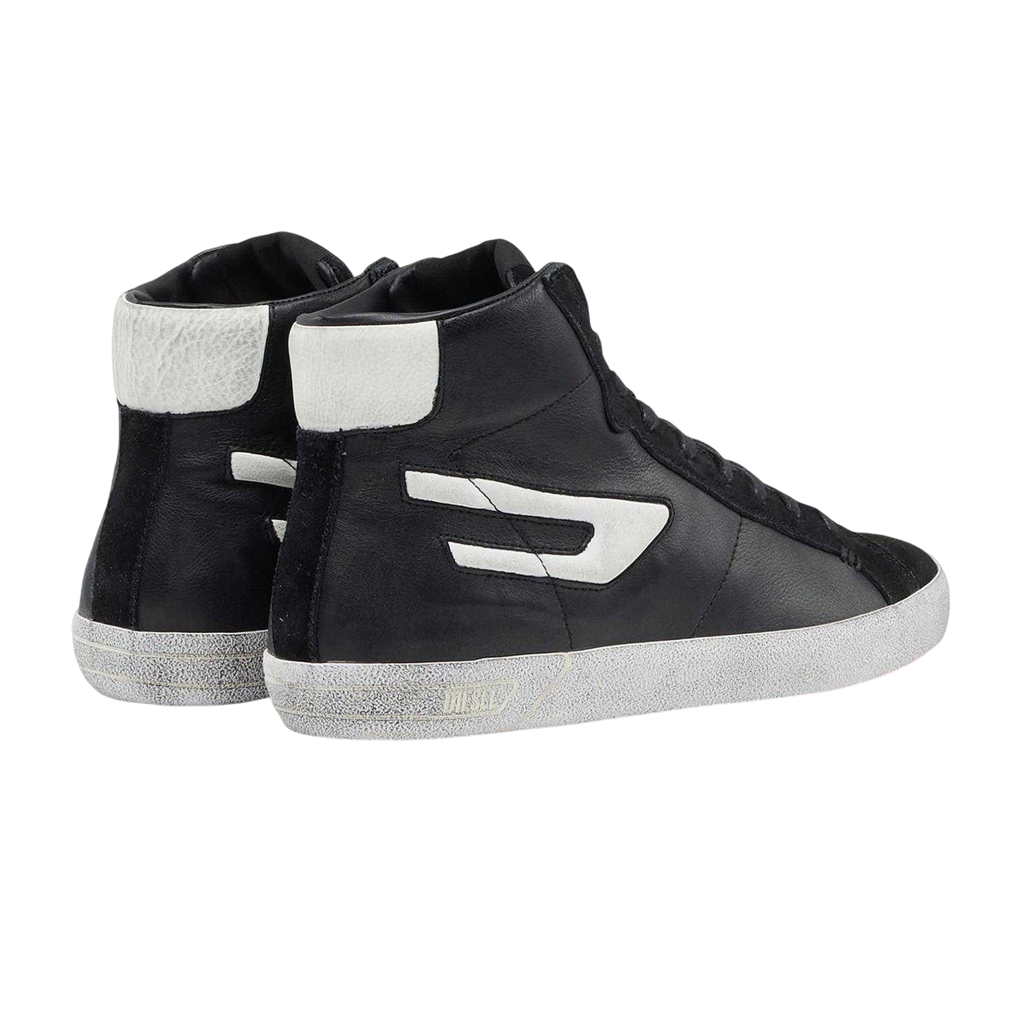 Black - Back - Diesel Mens Leroji Leather High Tops