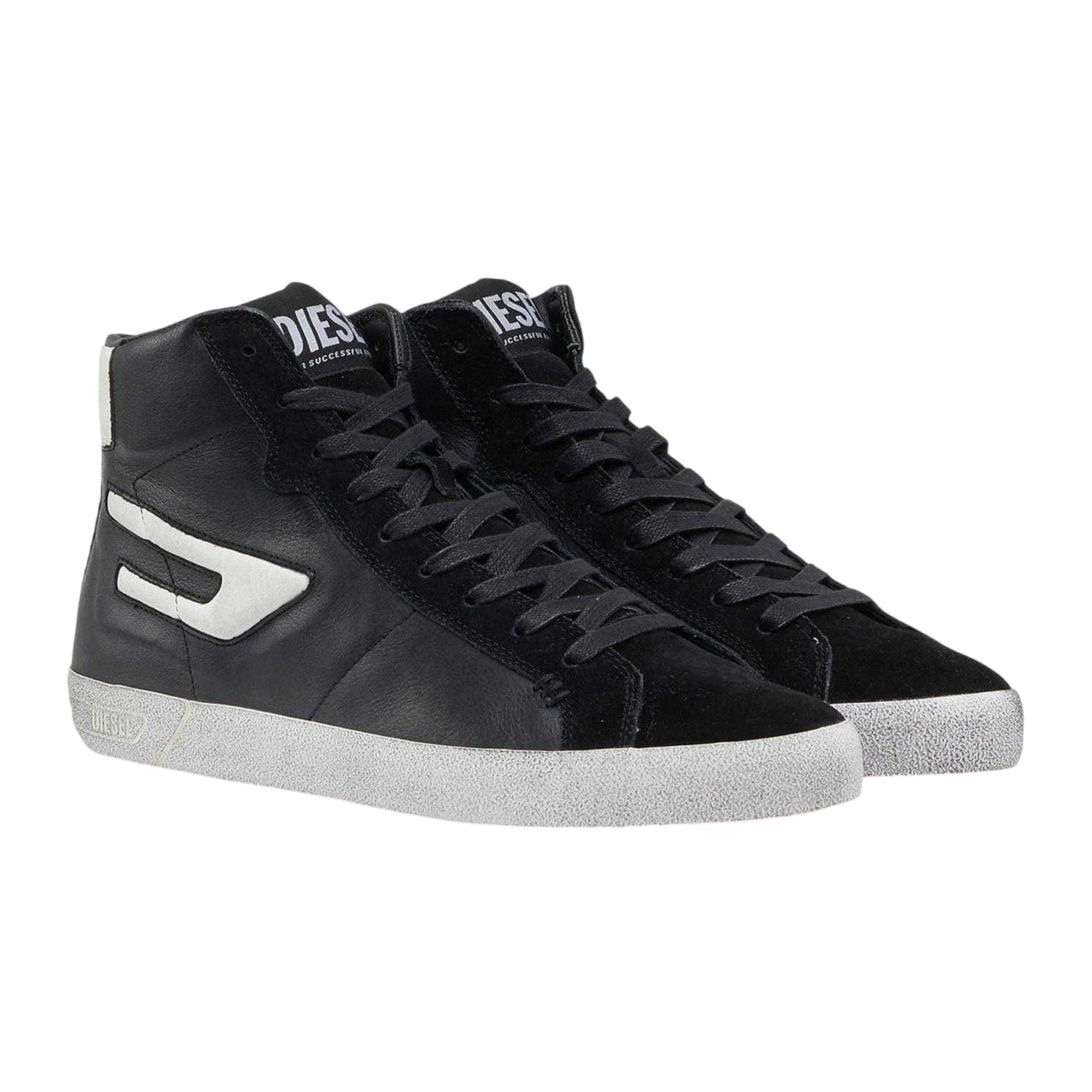 Black - Pack Shot - Diesel Mens Leroji Leather High Tops