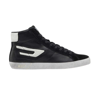Black - Front - Diesel Mens Leroji Leather High Tops