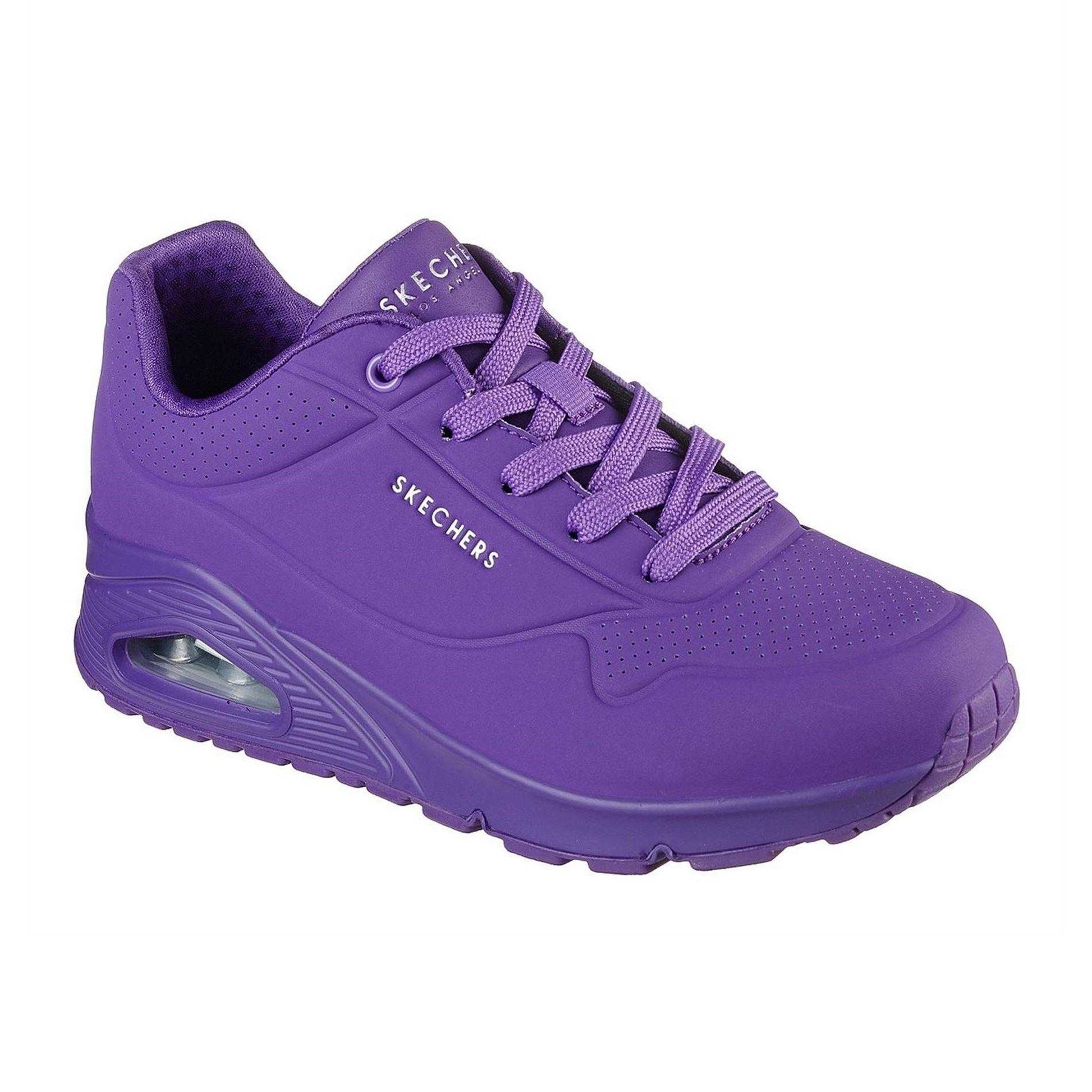 Purple - Lifestyle - Skechers Womens-Ladies Uno Stand On Air Trainers