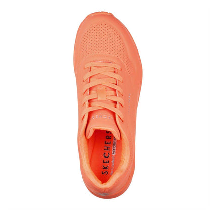 Orange - Side - Skechers Womens-Ladies Uno Stand On Air Trainers