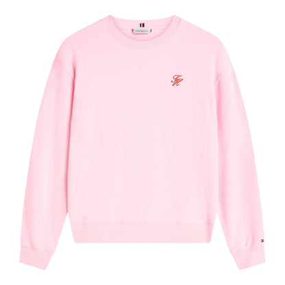 Pink - Front - Tommy Hilfiger Womens-Ladies Script Sweatshirt