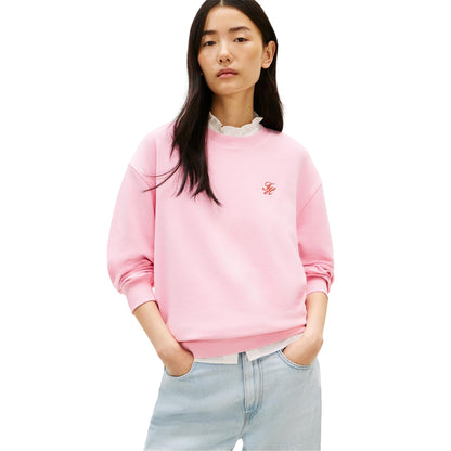 Pink - Side - Tommy Hilfiger Womens-Ladies Script Sweatshirt