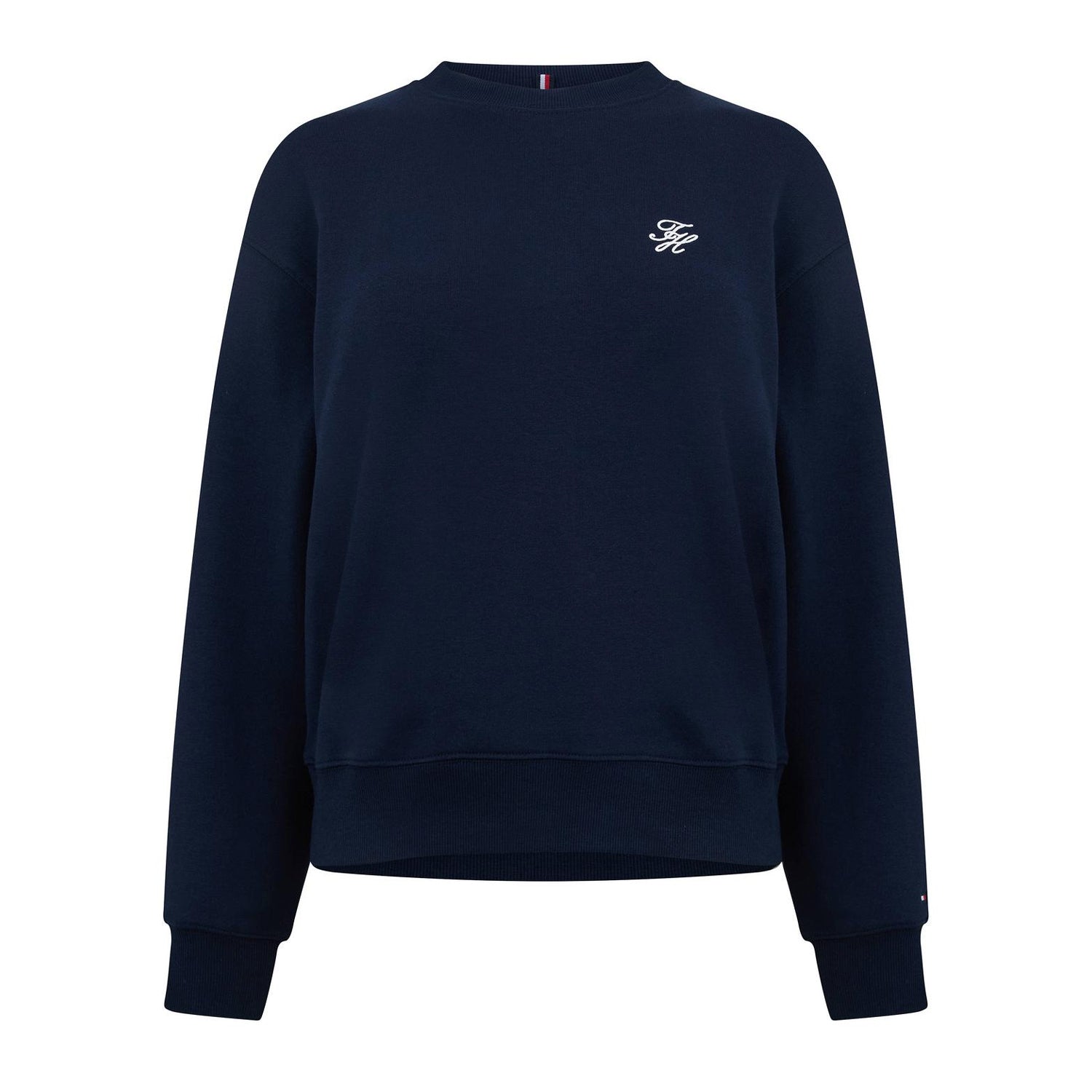 Navy - Front - Tommy Hilfiger Womens-Ladies Script Sweatshirt