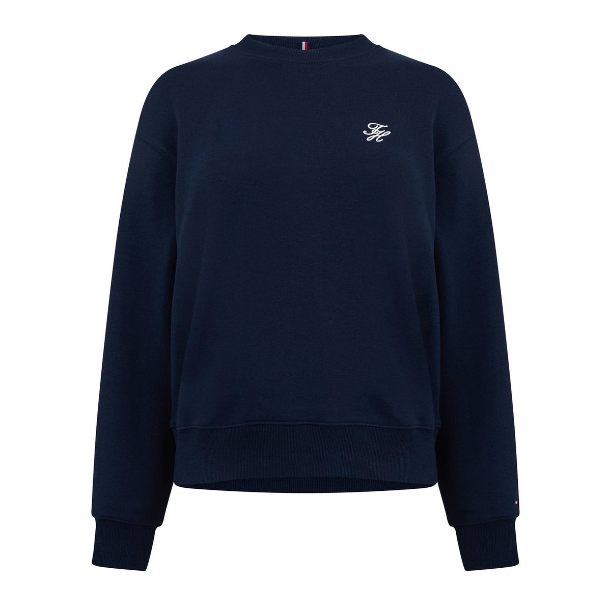Navy - Front - Tommy Hilfiger Womens-Ladies Script Sweatshirt