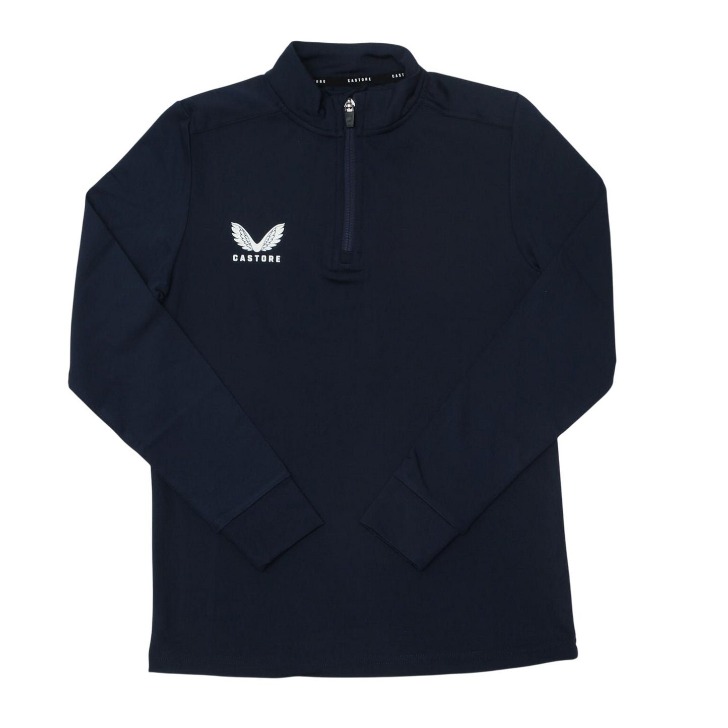 Navy - Front - Castore Childrens-Kids Adapt Quarter Zip Sweatshirt