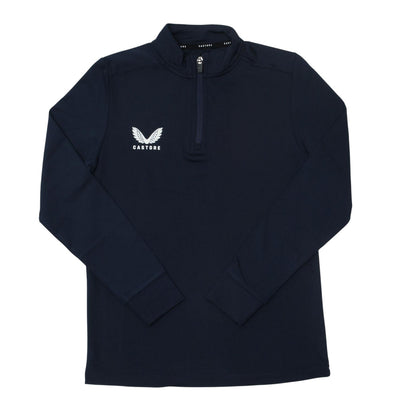 Navy - Front - Castore Childrens-Kids Adapt Quarter Zip Sweatshirt