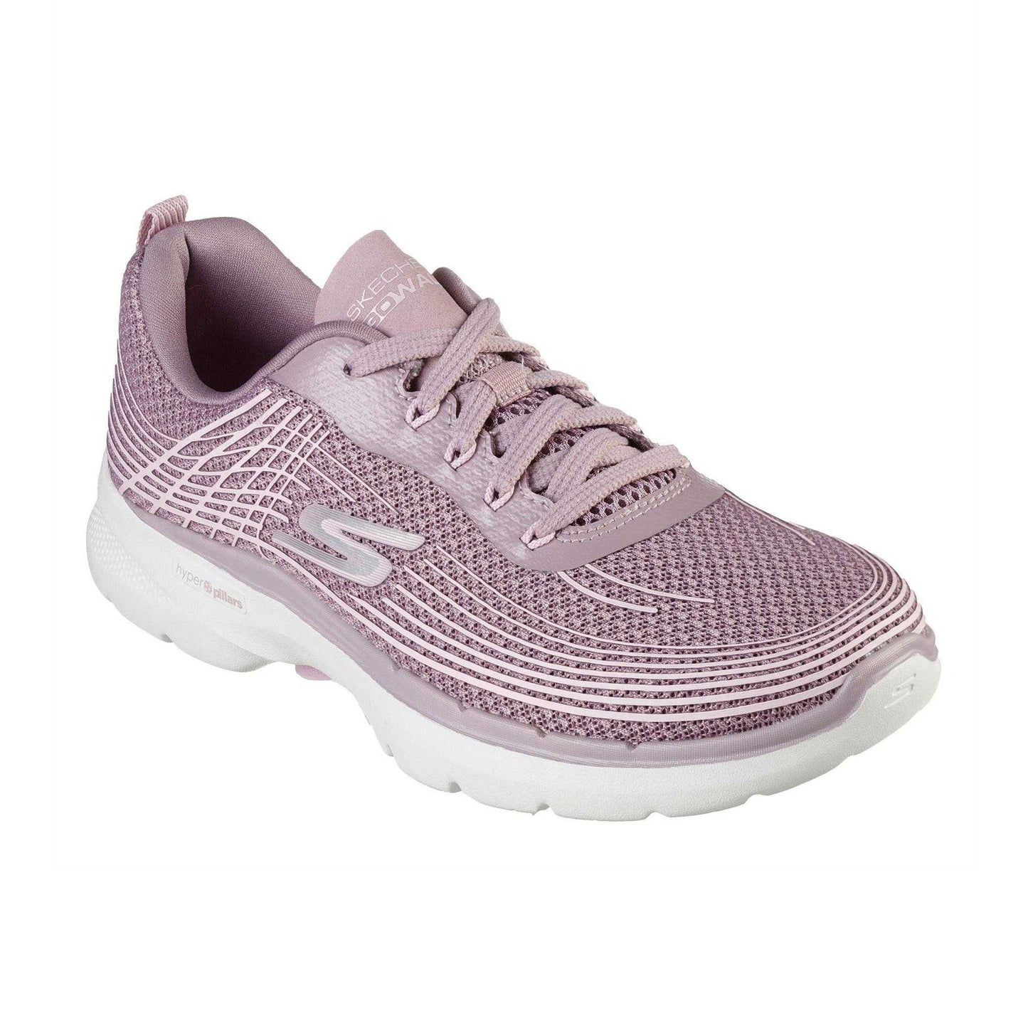 Mauve - Pack Shot - Skechers Womens-Ladies Wavy Pattern Trainers