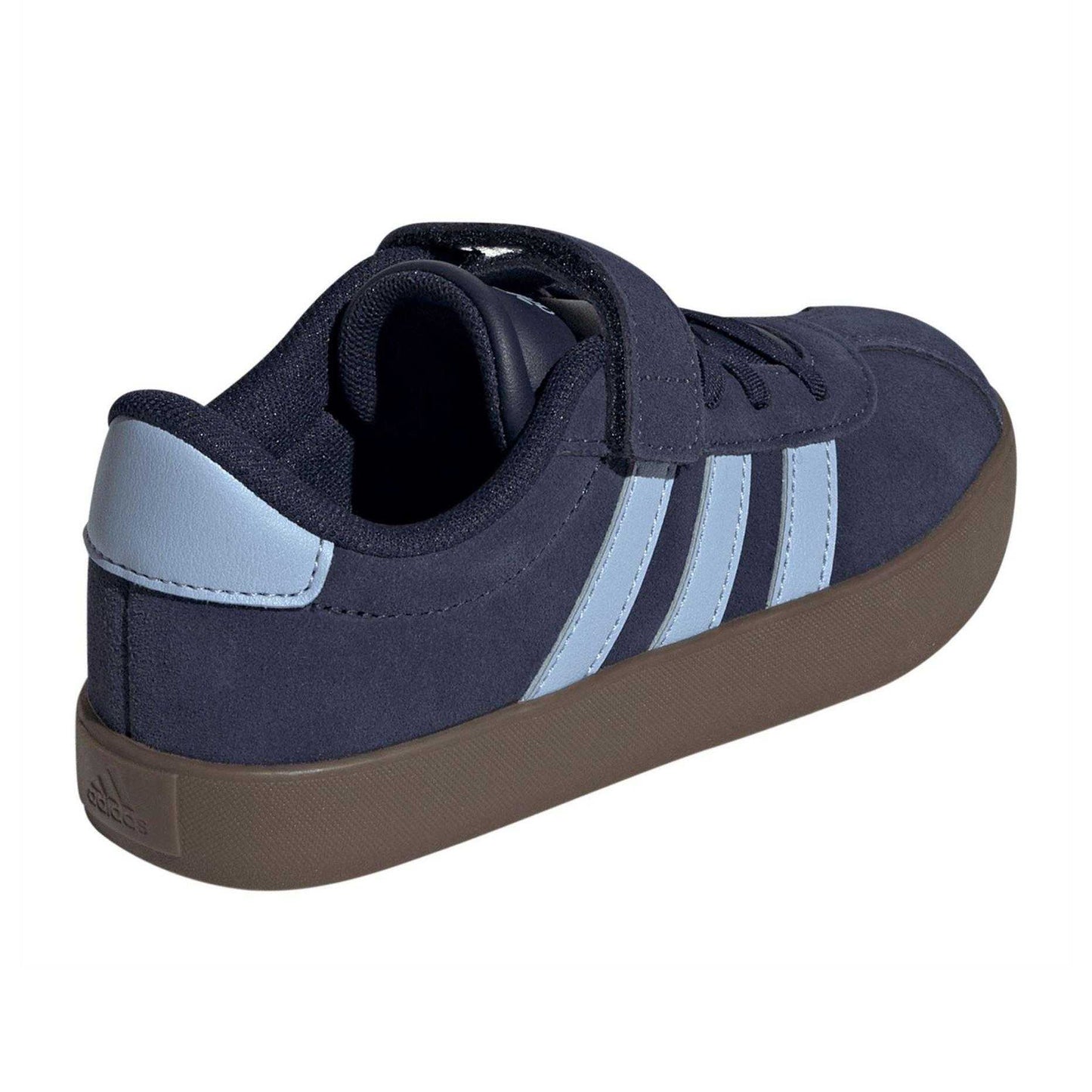 Night Indigo - Back - Adidas Boys VL Court 3.0 3 Stripes Suede Trim Trainers