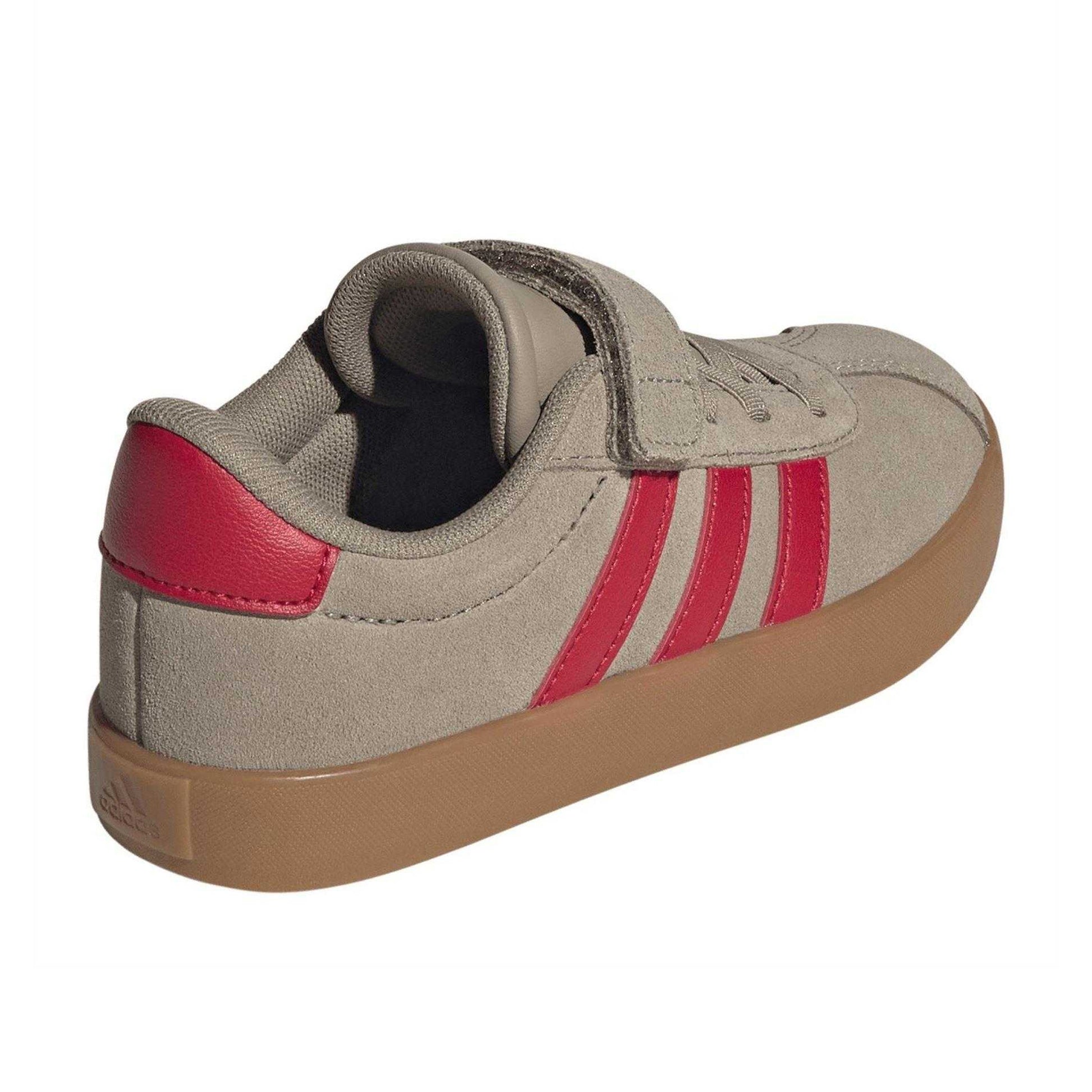 Brown-Red - Back - Adidas Boys VL Court 3.0 3 Stripes Suede Trim Trainers