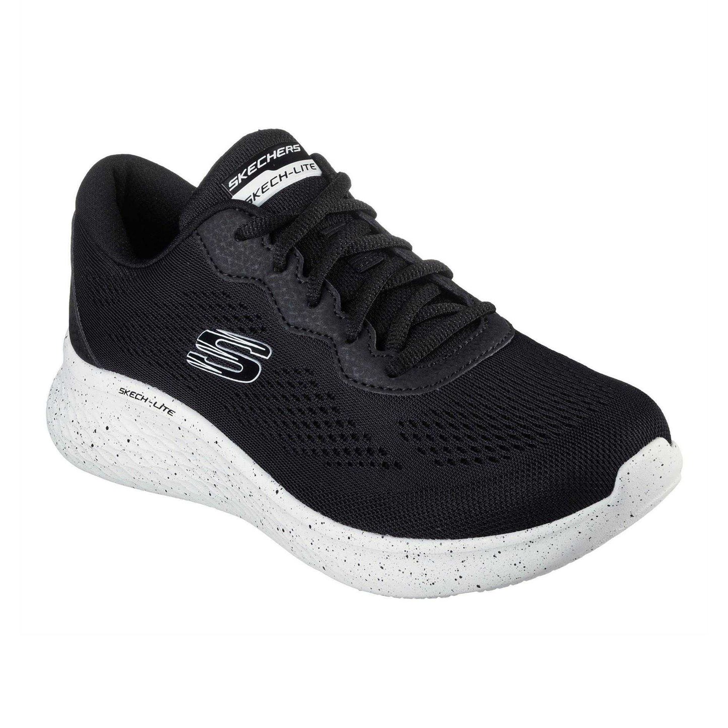 Black-White - Pack Shot - Skechers Womens-Ladies Speckle Trainers