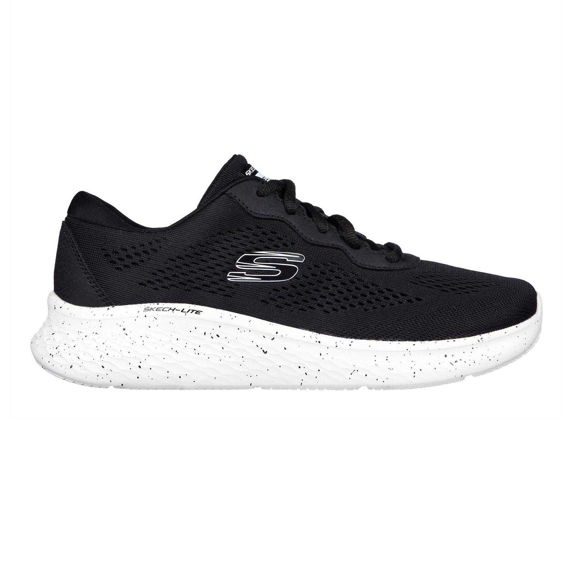 Black-White - Front - Skechers Womens-Ladies Speckle Trainers