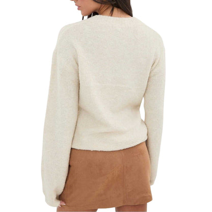 Cream - Back - I Saw It First Womens-Ladies V Neck Jumper