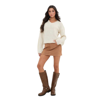 Cream - Lifestyle - I Saw It First Womens-Ladies V Neck Jumper
