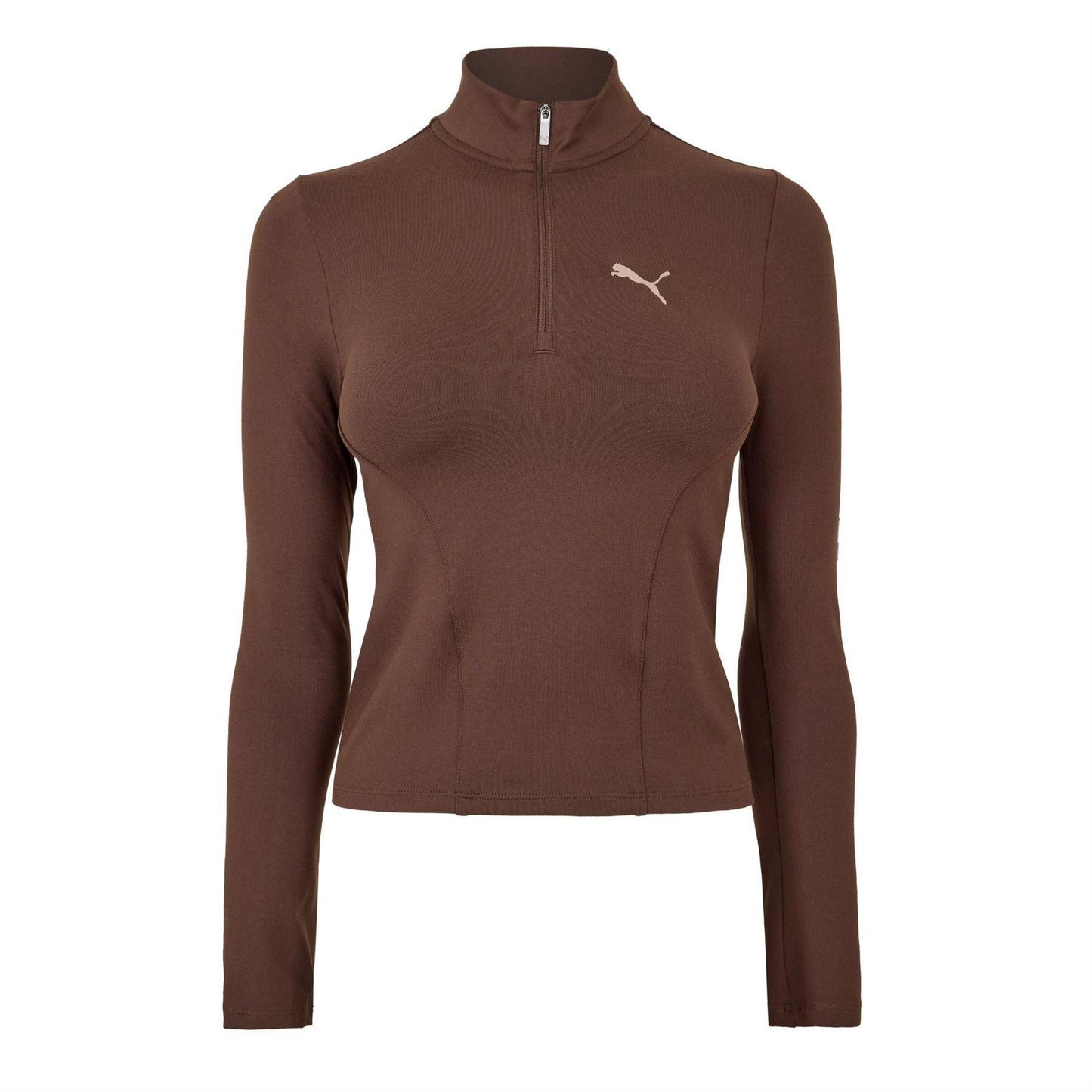 Espresso Brown - Front - Puma Womens-Ladies Half Zip Fleece Top