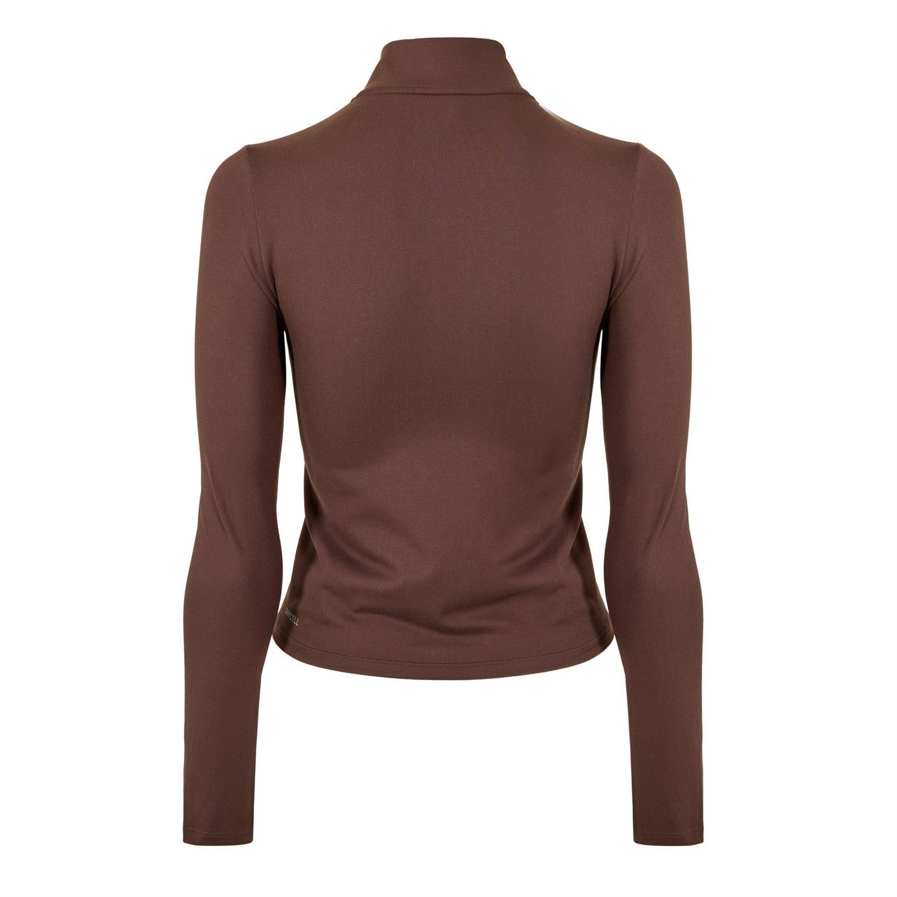 Espresso Brown - Back - Puma Womens-Ladies Half Zip Fleece Top
