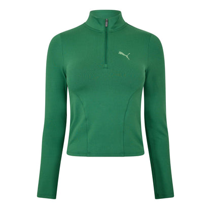 Vine Green - Front - Puma Womens-Ladies Half Zip Fleece Top