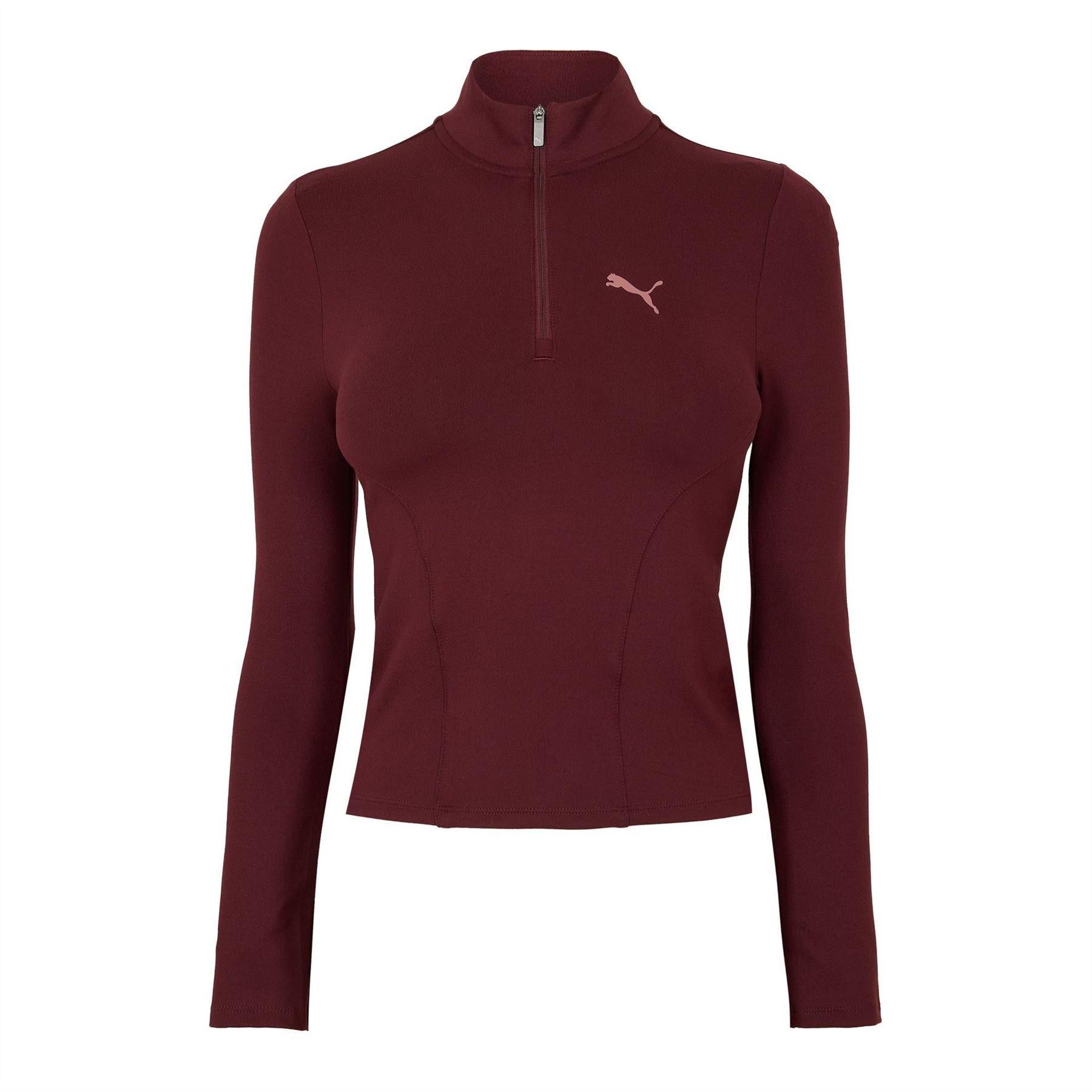 Aubergine - Front - Puma Womens-Ladies Half Zip Fleece Top