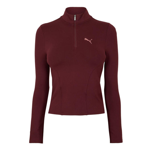 Aubergine - Front - Puma Womens-Ladies Half Zip Fleece Top