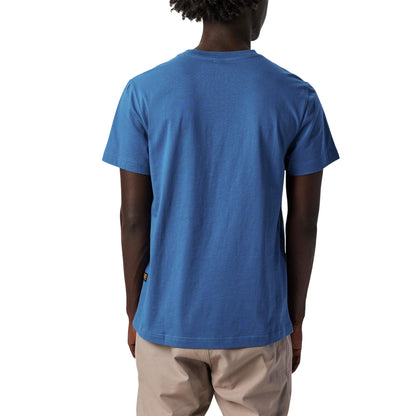 Retro Blue - Back - G-Star Mens Lettering Organic Cotton Regular T-Shirt