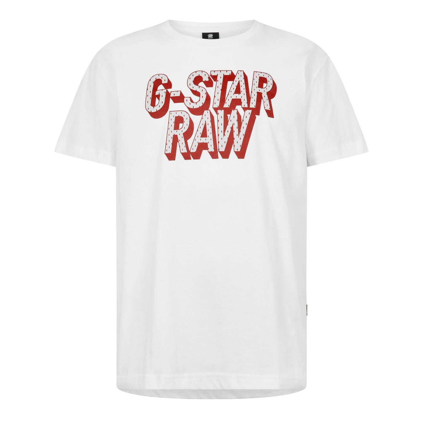 White - Front - G-Star Mens Lettering Organic Cotton Regular T-Shirt