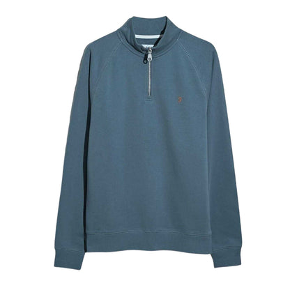 Chalk Blue - Front - Farah Mens Quarter Zip Sweatshirt