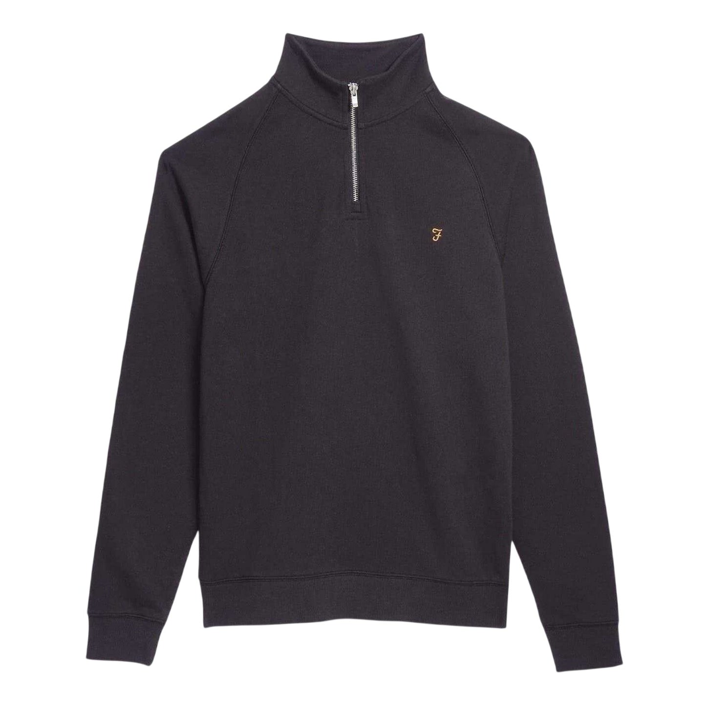 Black - Front - Farah Mens Quarter Zip Sweatshirt