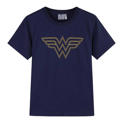 Navy - Front - Wonder Woman Womens-Ladies Logo Cotton T-Shirt