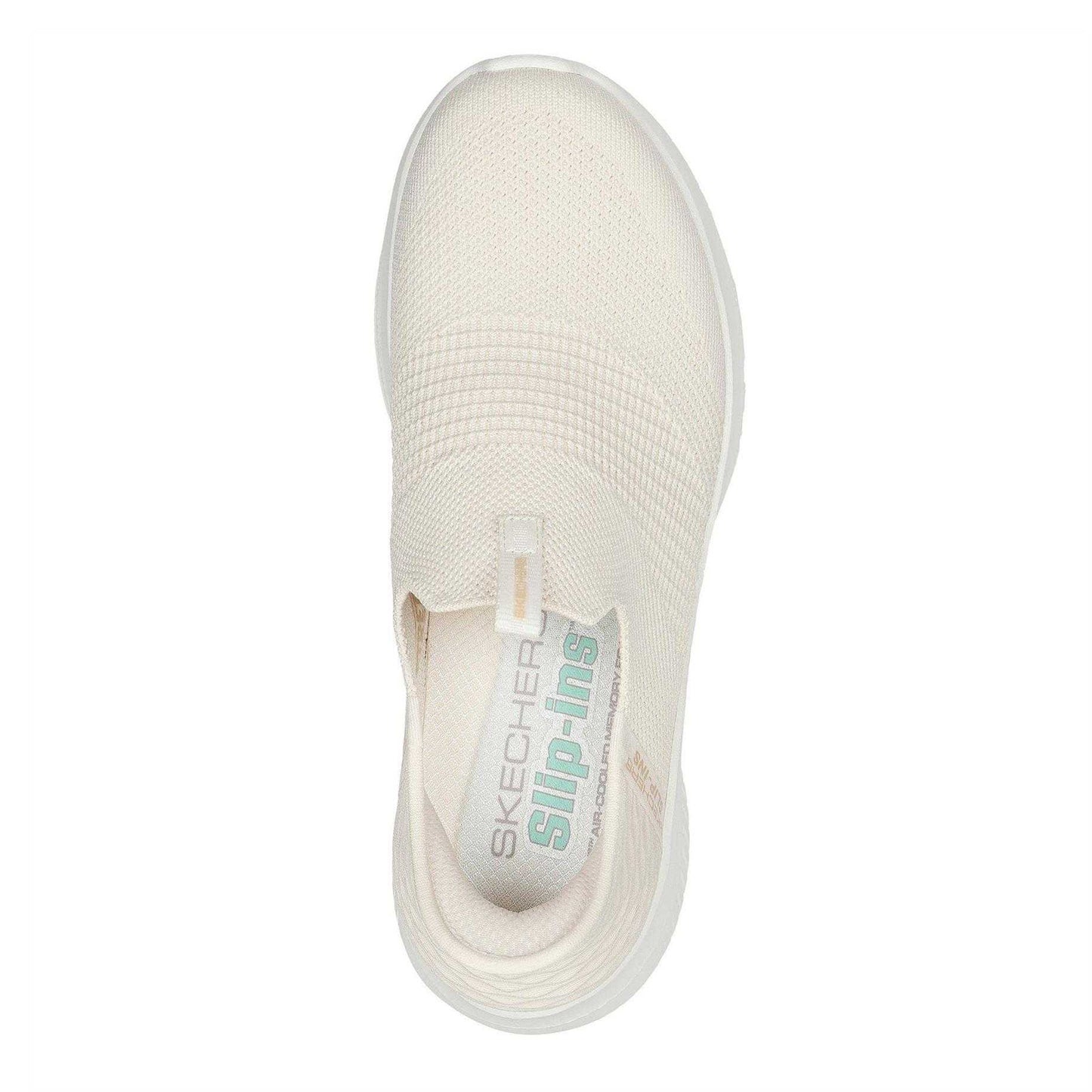 Natural - Side - Skechers Womens-Ladies Ultra Flex 3.0 Smooth Step Slip-In Trainers