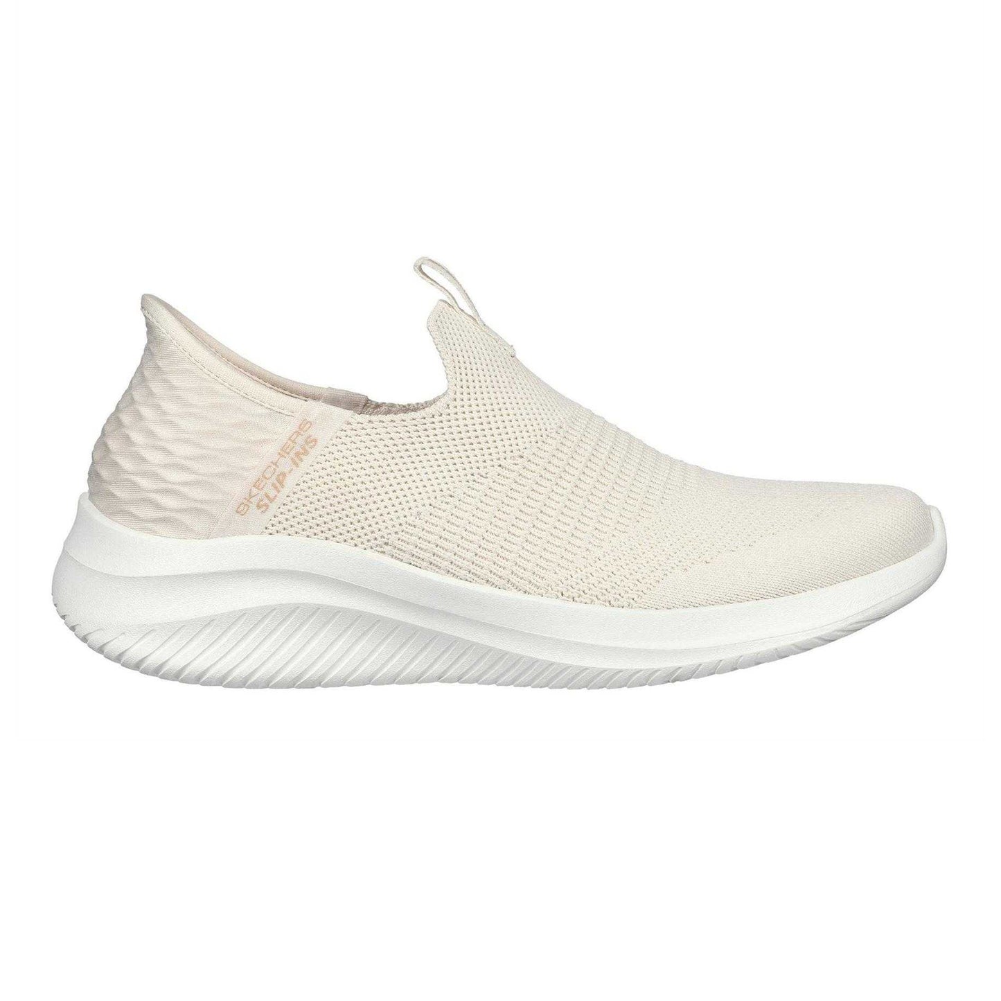 Natural - Front - Skechers Womens-Ladies Ultra Flex 3.0 Smooth Step Slip-In Trainers