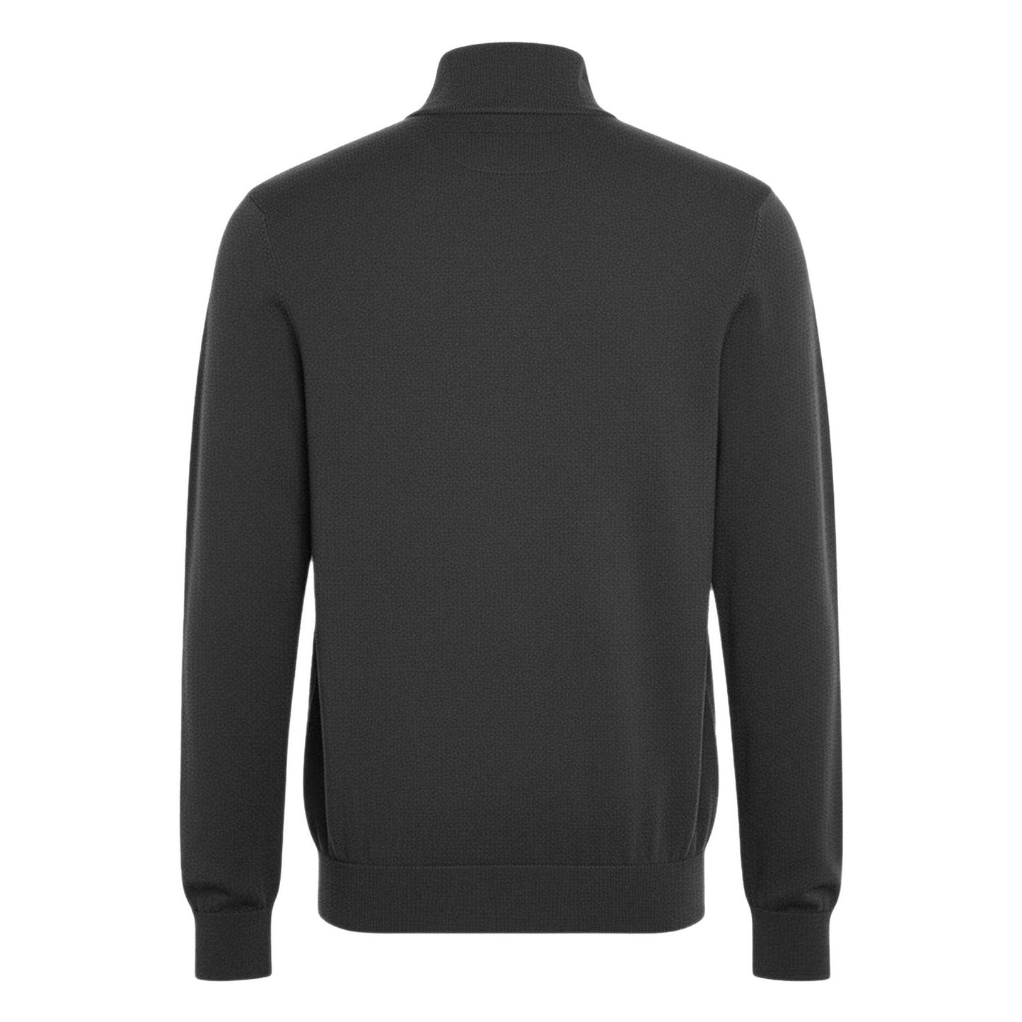 Grey - Back - Lyle & Scott Mens Eagle Merino Wool Quarter Zip Jumper